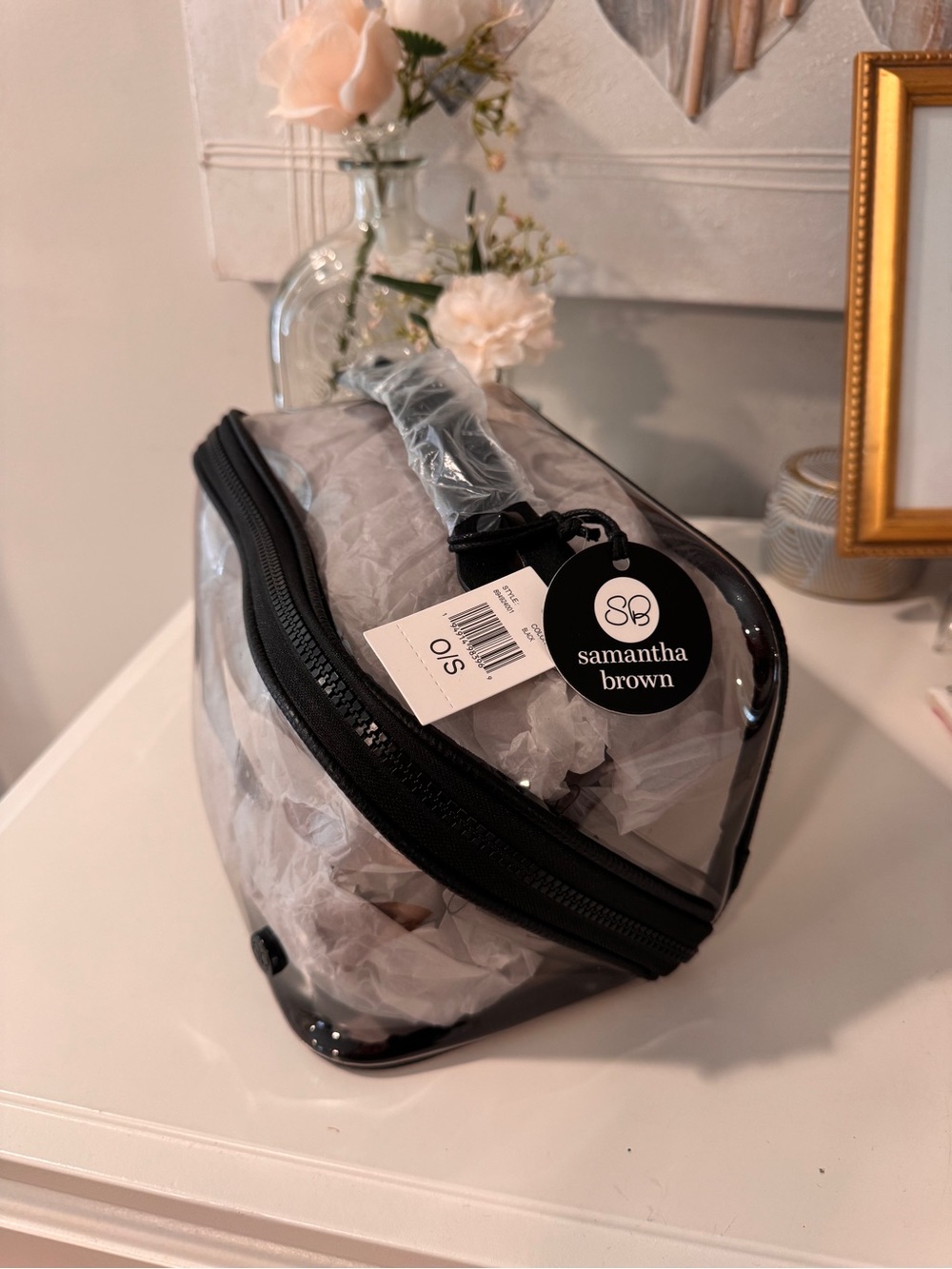 Samantha Brown Clear Travel Cosmetic Bag - Black Trim